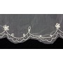 Veil - Multi Layers -Silver Stitches with Pipe Beads Embellishment - 36" - VL-V1040